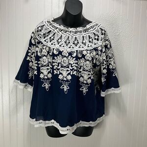 SUNDANCE Lace Top Embroidered Top